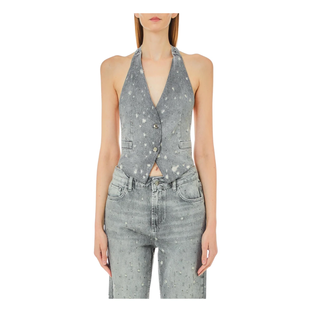 Liu Jo Denim Gilet Vest voor Vrouwen Blue Dames
