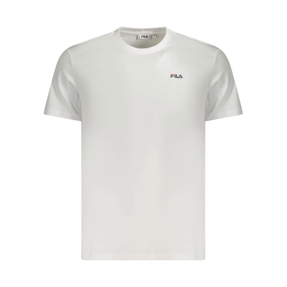 Fila Men's White Bold Print Crew Neck T-Shirt