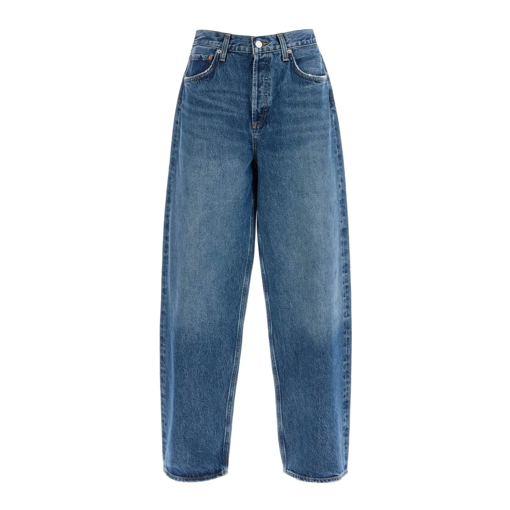 Agolde Vintage Wide Leg Distressed Denim Jeans Blue Dames