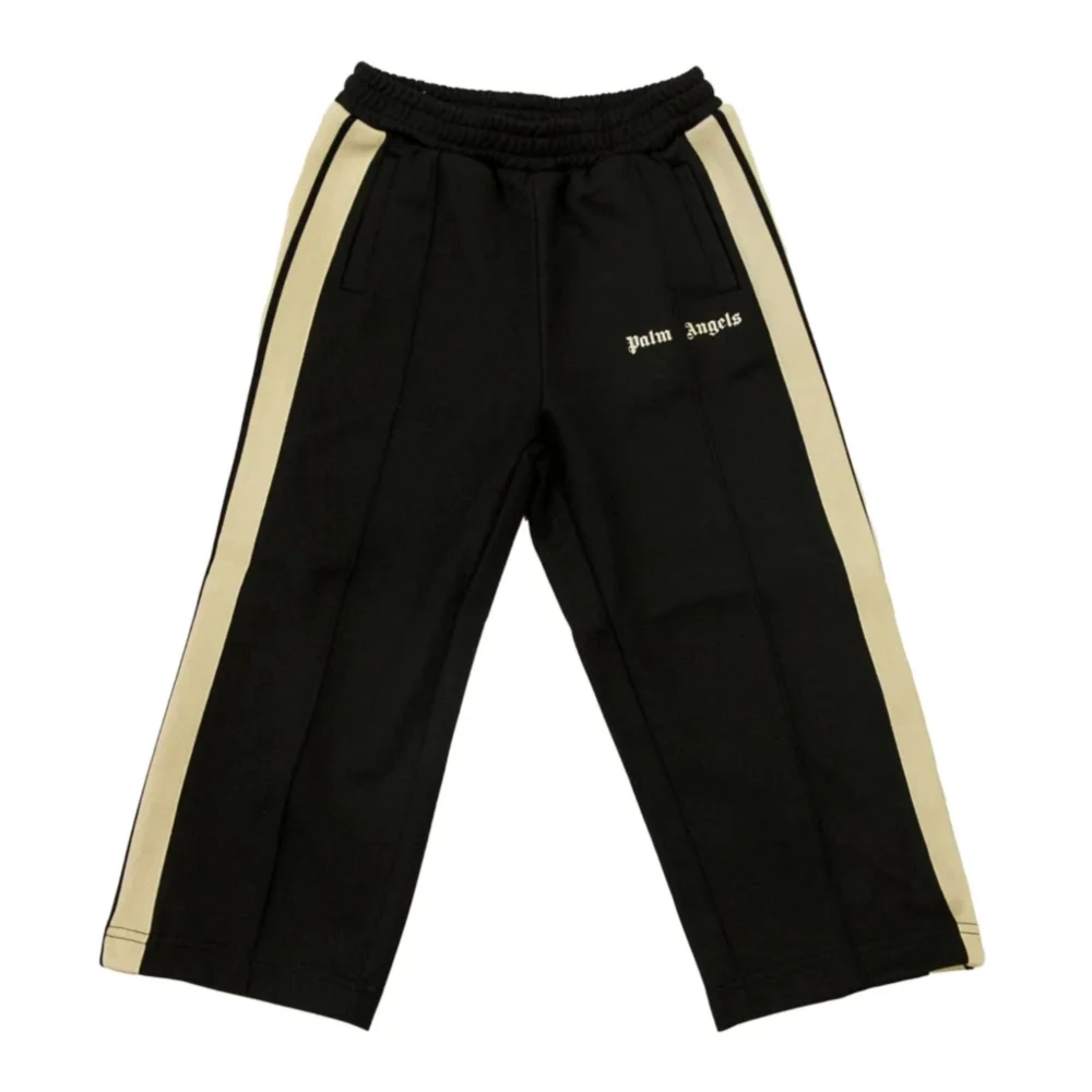 Palm Angels Black Sweatpants, Male, 12 Y, Side-Stripe Track Trousers
