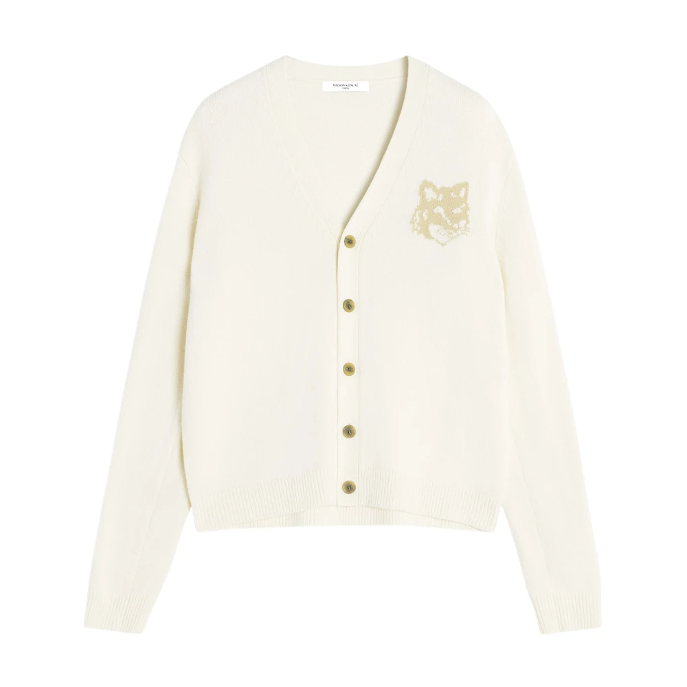 Maison Kitsuné Men's Beige Cardigans, M, Maison Kitsune' Jumpers