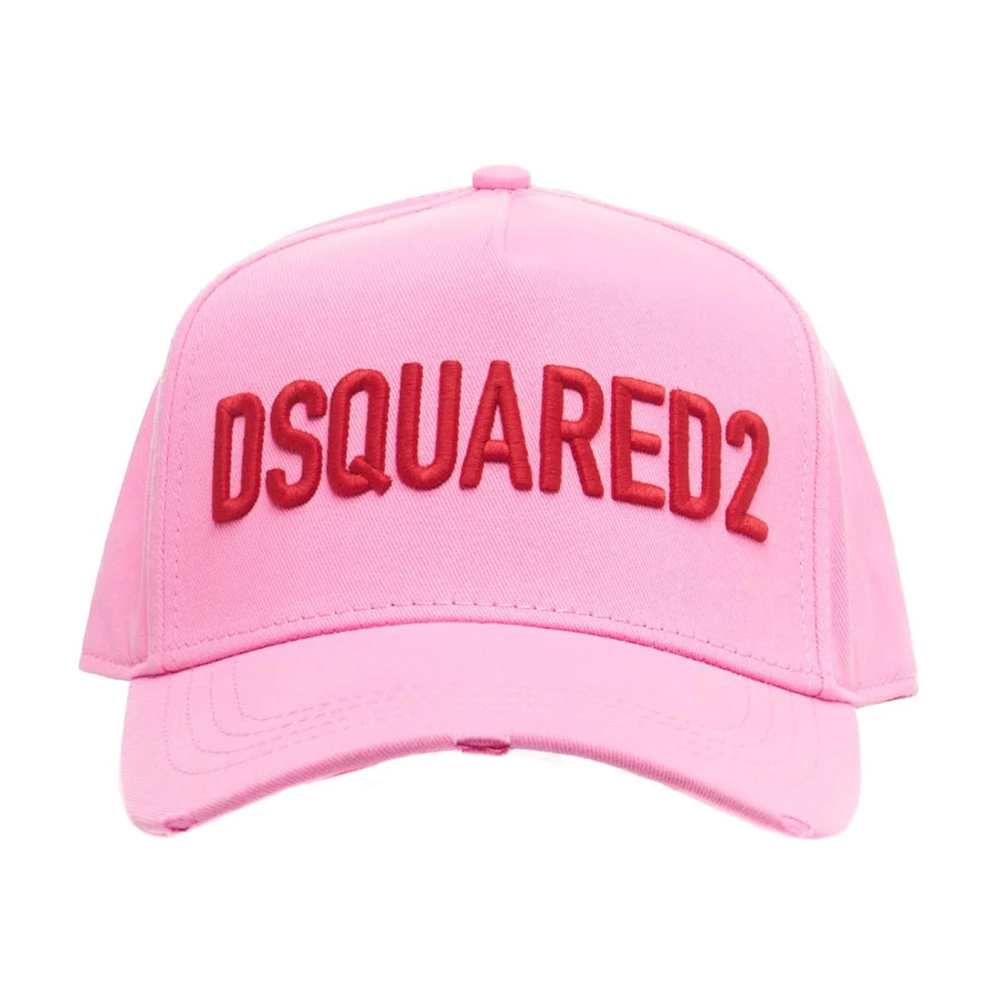 Dsquared2 Roze Baseballpet Stijlvol Logo Borduurwerk Pink Dames