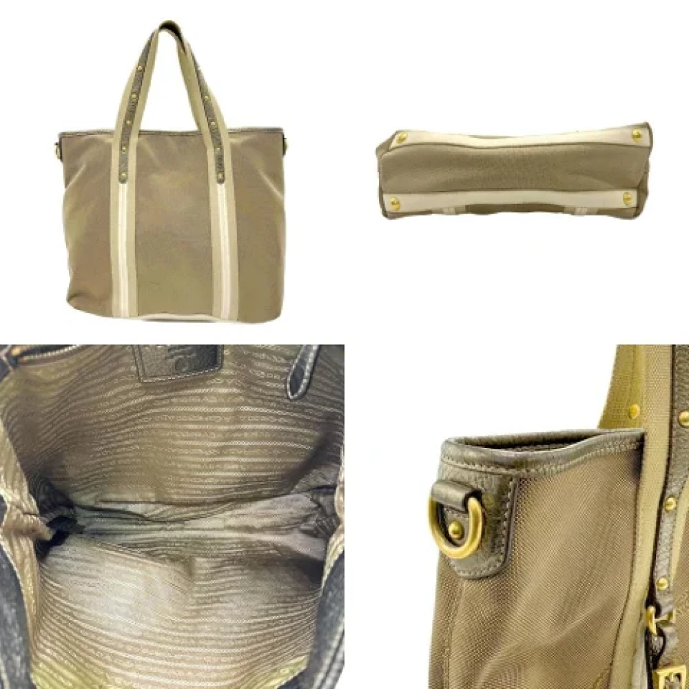 Prada Vintage Pre-owned Canvas prada-bags Brown Dames