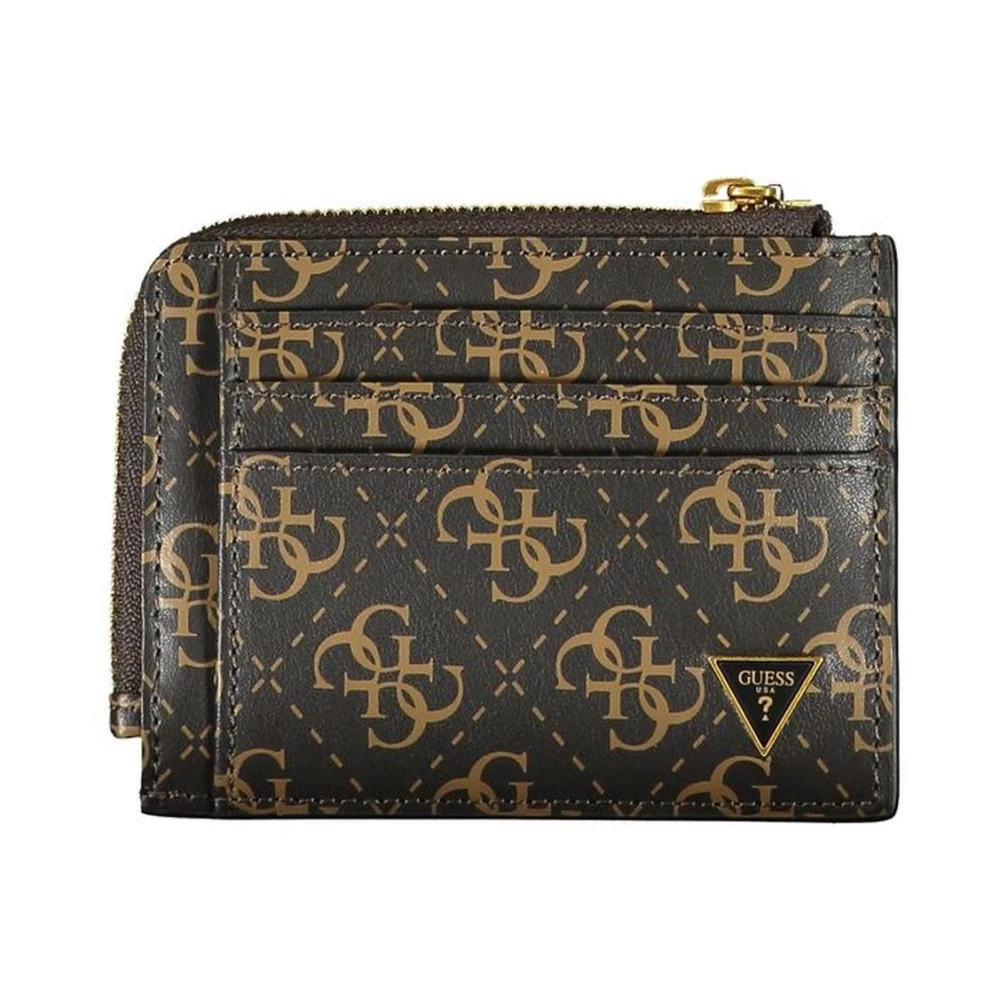 Guess Elegante bruin leren portemonnee met rits Multicolor Dames