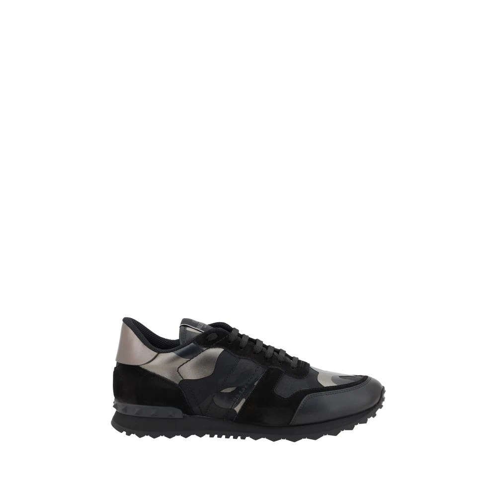 Valentino Garavani Men's Black Sneakers, 7 Uk, Camouflage Leather Lace-Up Trainers