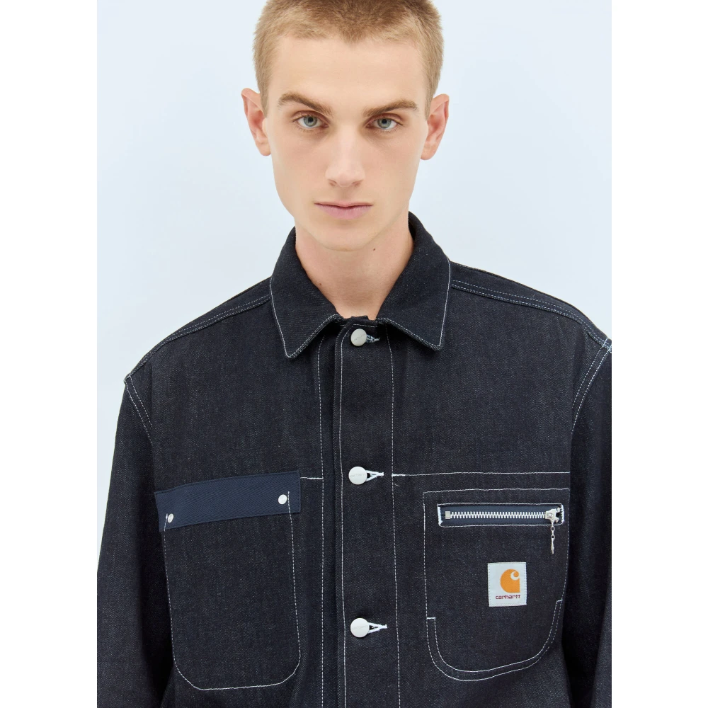 Junya Watanabe Klassieke Denimjas met Topstitching Blue Heren