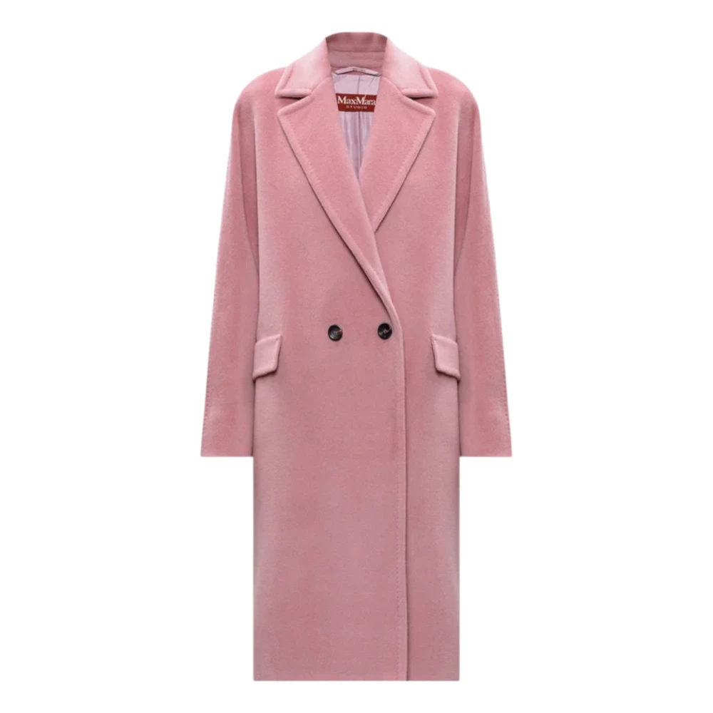 Max Mara Roze Jas Dubbelknoops Lange Mouw Pink Dames