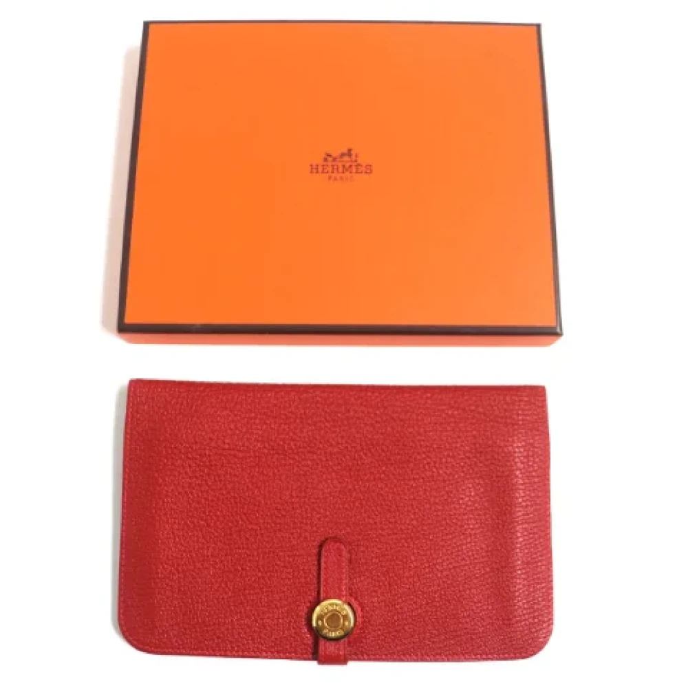 Hermès Vintage Pre-owned Leather wallets Red Dames