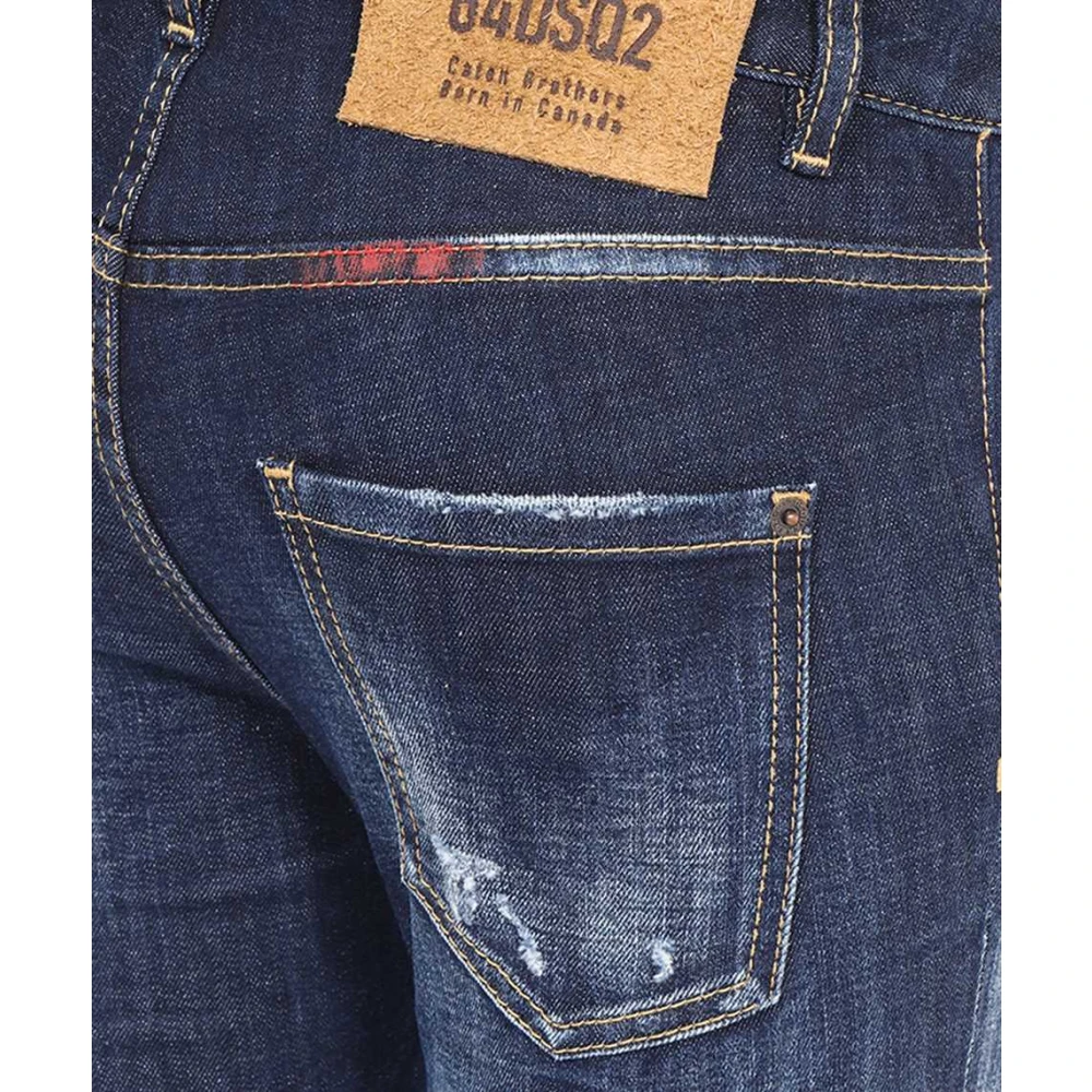 Dsquared2 Stijlvolle Cropped Jeans met Distressed Details Blue Dames
