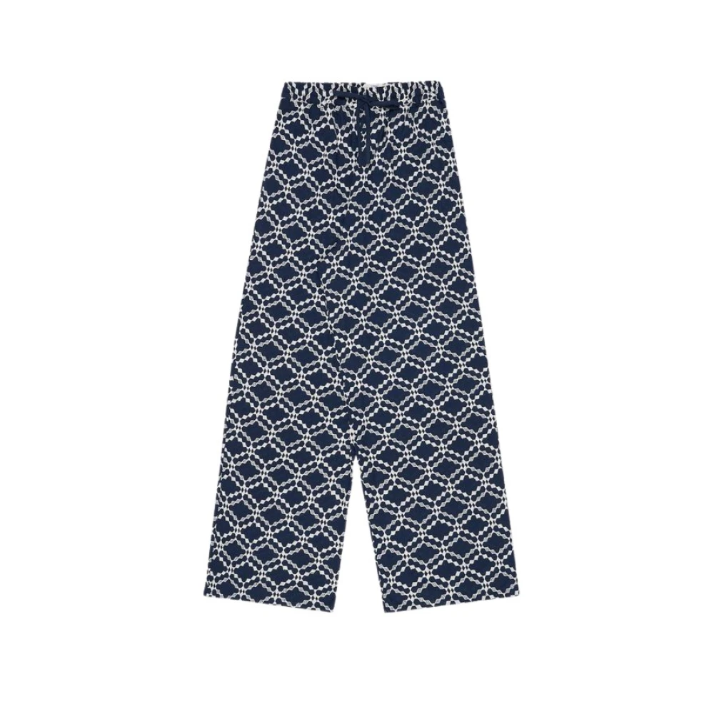The New Society Straight-cut Pants Set Blue Dames