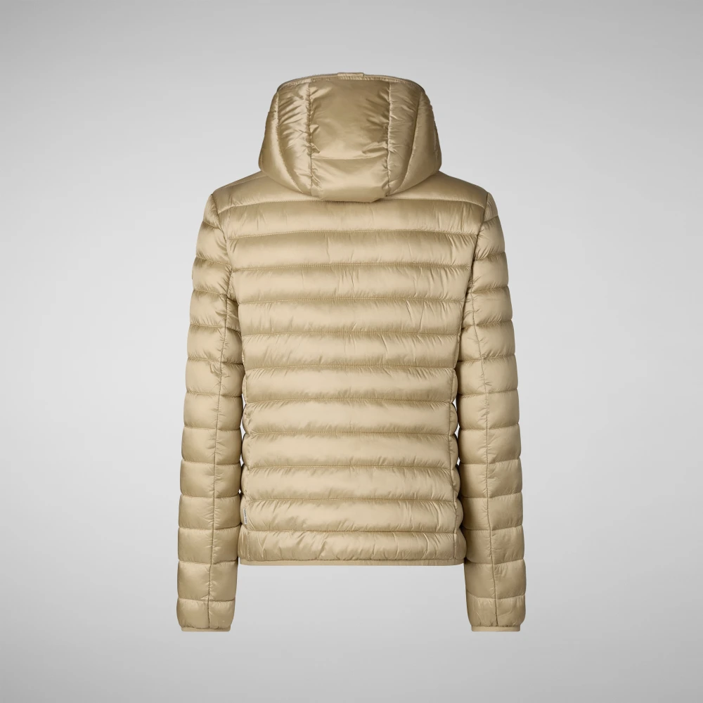 Save The Duck Beige Hoodie met Oranje Rits Beige Dames