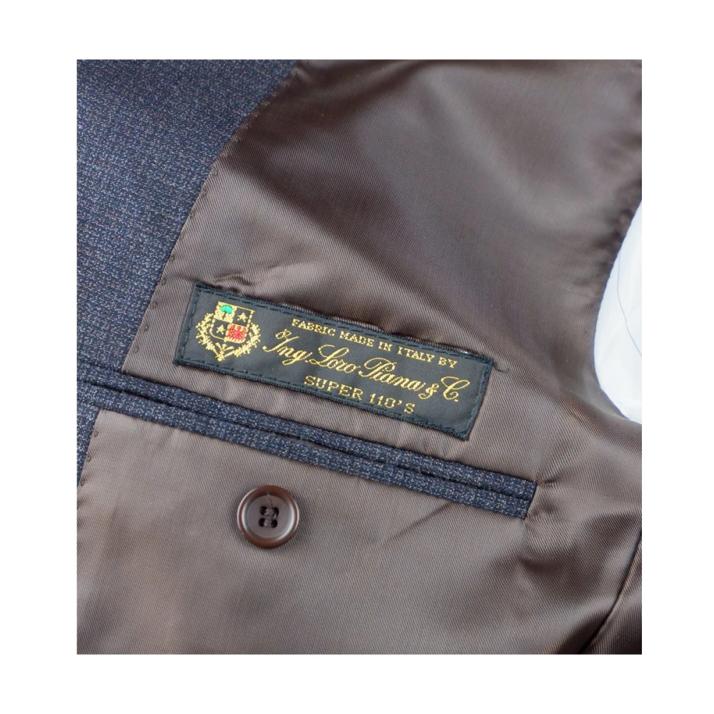 Made in Italia Wollen Blazer Blauw-Grijs Geruite Jas Brown Heren