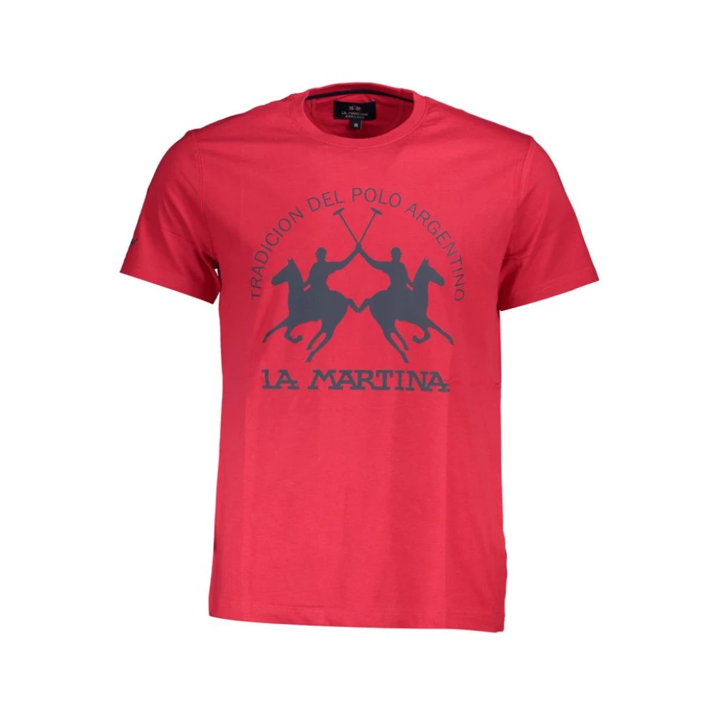 La Martina Men's Red T-Shirts, Xl, Cotton T-Shirt