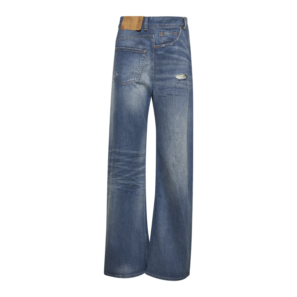 Mm6 Maison Margiela , Straight Fit Jeans, Female, Blue, W26, Twist Wide Leg Jeans