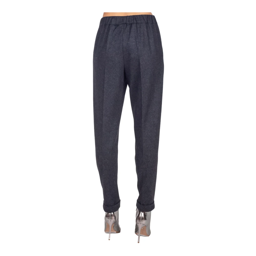 Liviana Conti Zwarte Trekkoord Taille Kasjmierbroek Black Dames