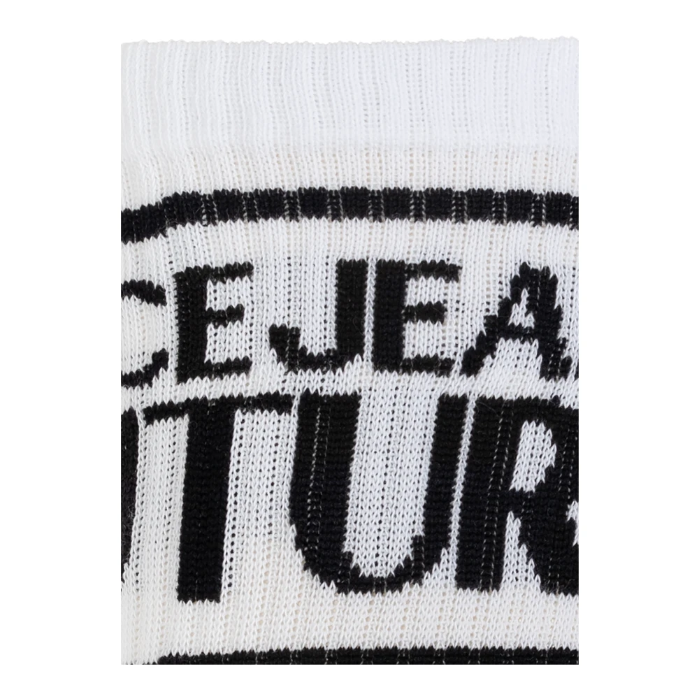 Versace Jeans Couture Katoenen sokken met logo White Dames