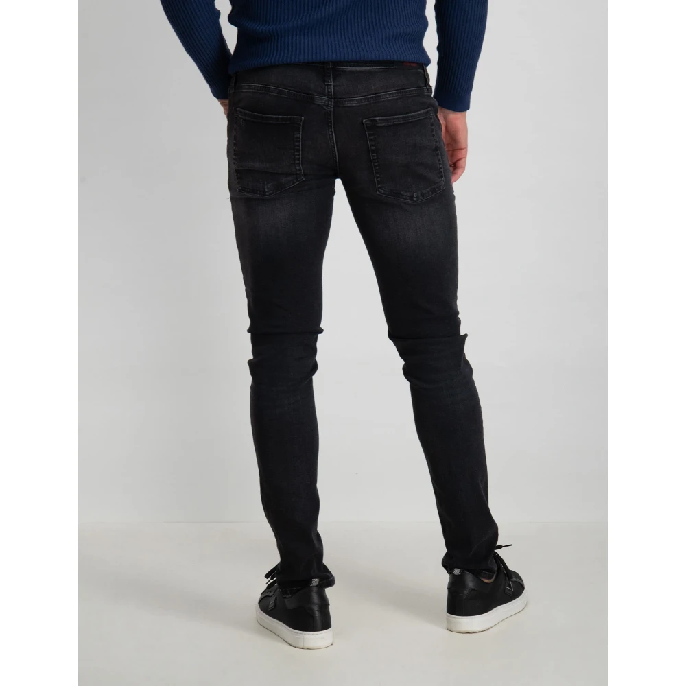 Antony Morato Trendy Tapered Fit Jeans met Destroyed Details Black Heren