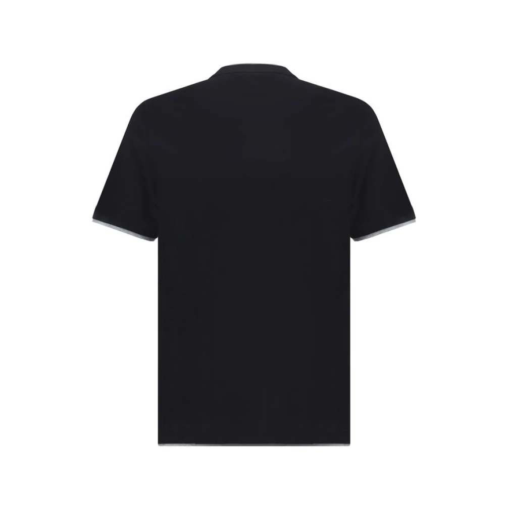 BRUNELLO CUCINELLI Tweekleurig katoenen T-shirt Gray Heren