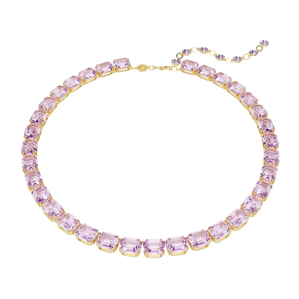Swarovski Millenia Halskette, Oktagon-Schliff, 18K Goldbeschichtet Violett - Bild 5