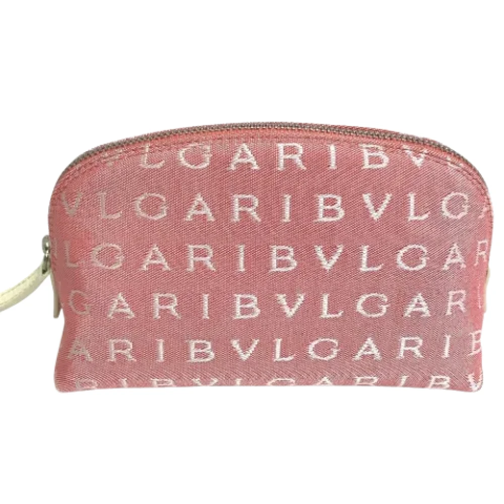 Bvlgari Vintage Pre-owned Canvas pouches Pink Dames
