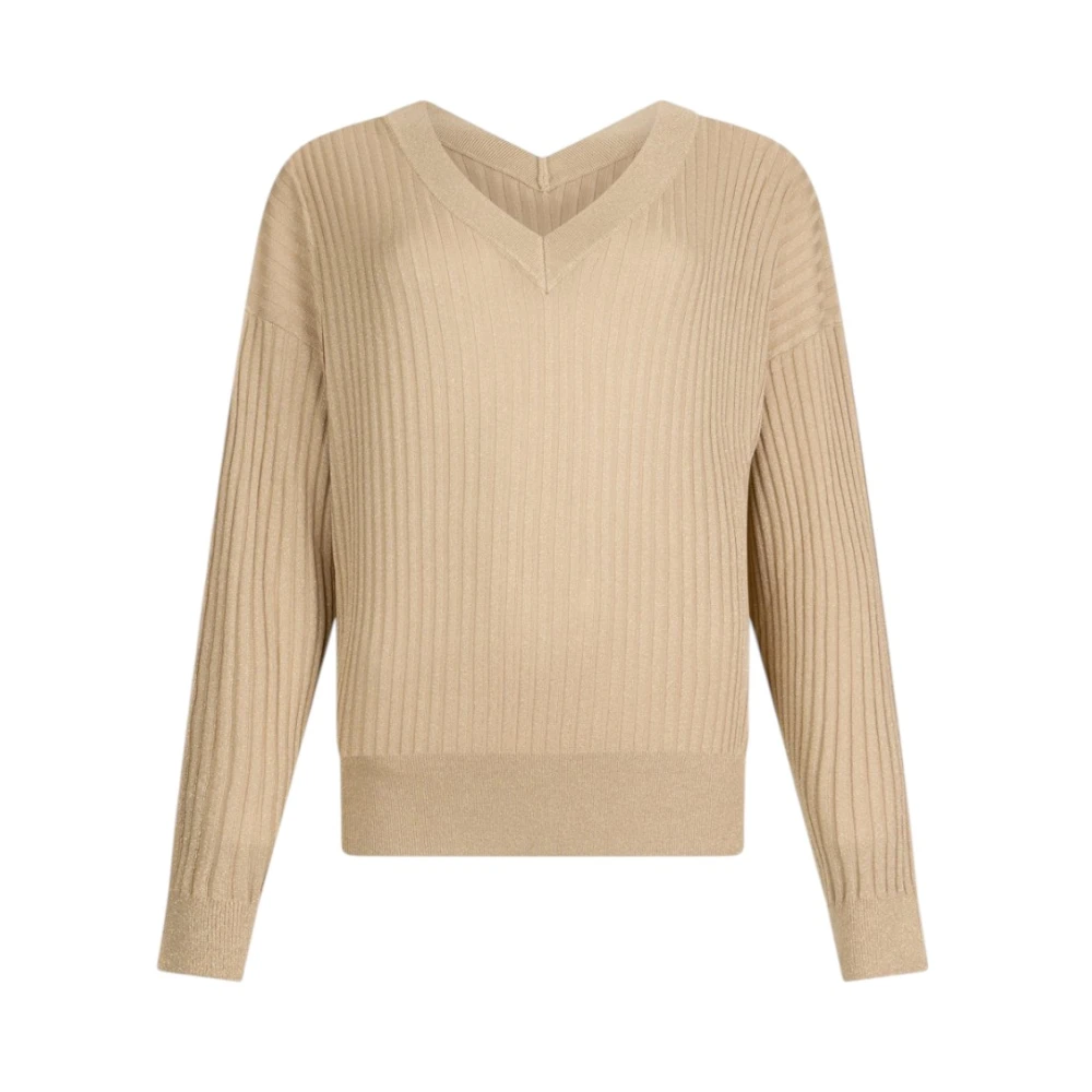 Liu Jo Women's Beige V-Neck Knitwear, Xs, V-Neck Knitwear