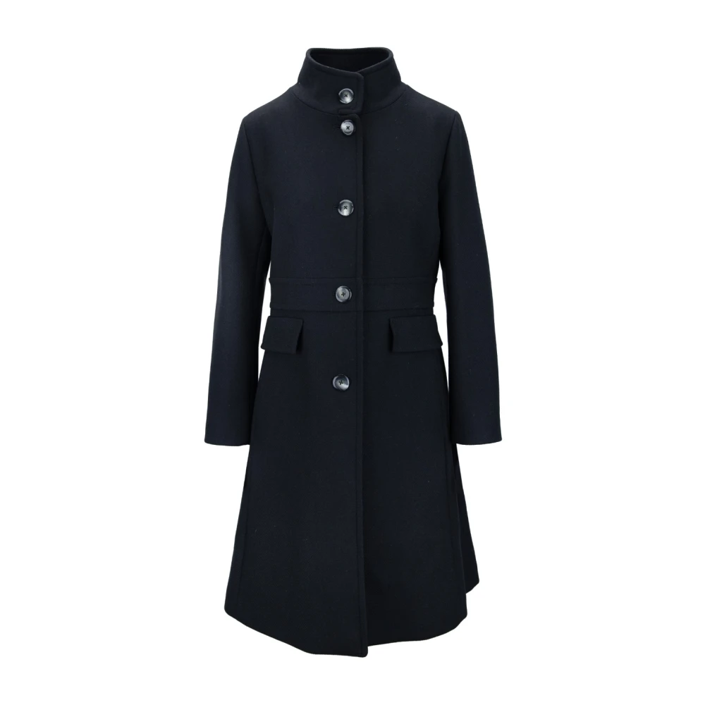 Herno Wollen Blend Knopenjas Blue Dames