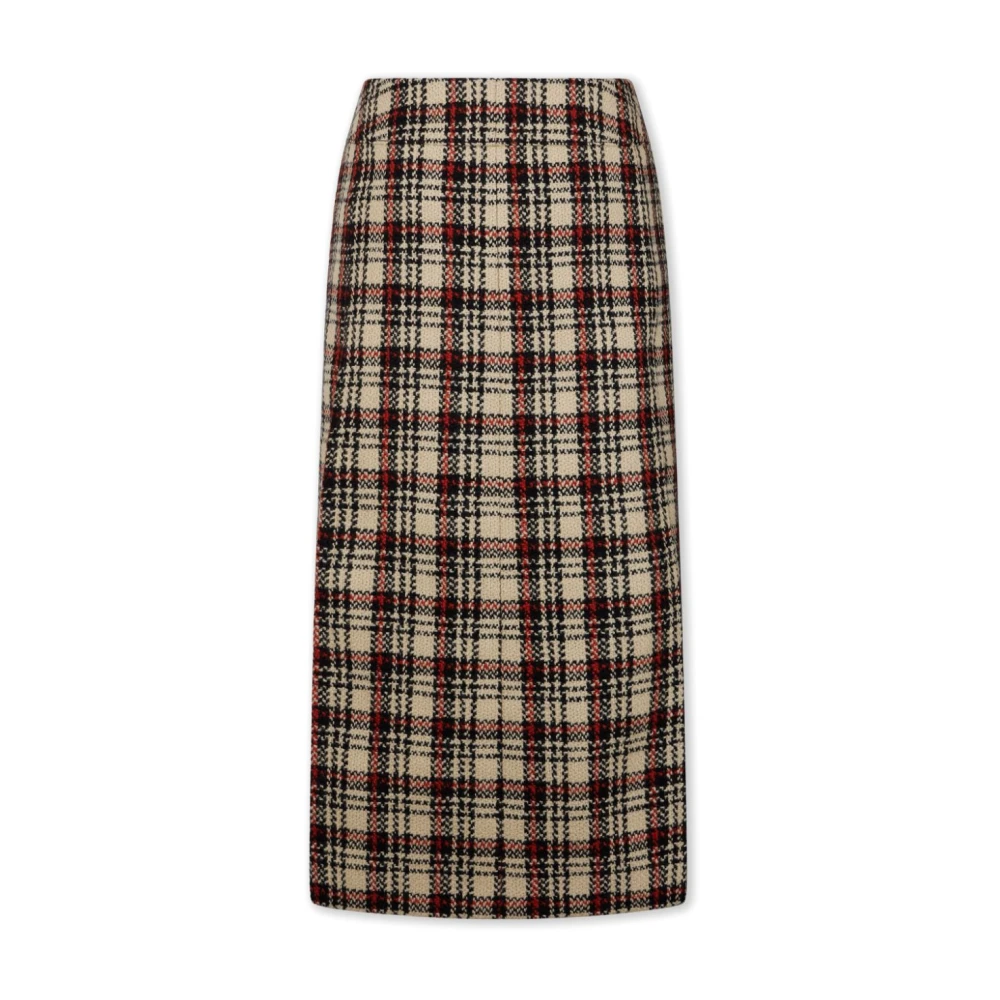 Paco Rabanne Mannelijke Tartan Zwarte Lange Rok Multicolor Dames