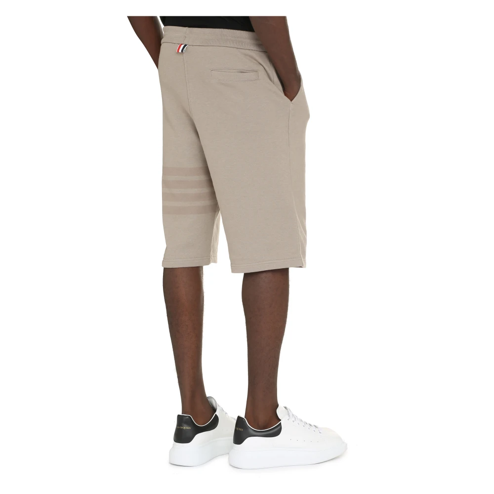 Thom Browne Gestreepte katoenen shorts Beige Heren