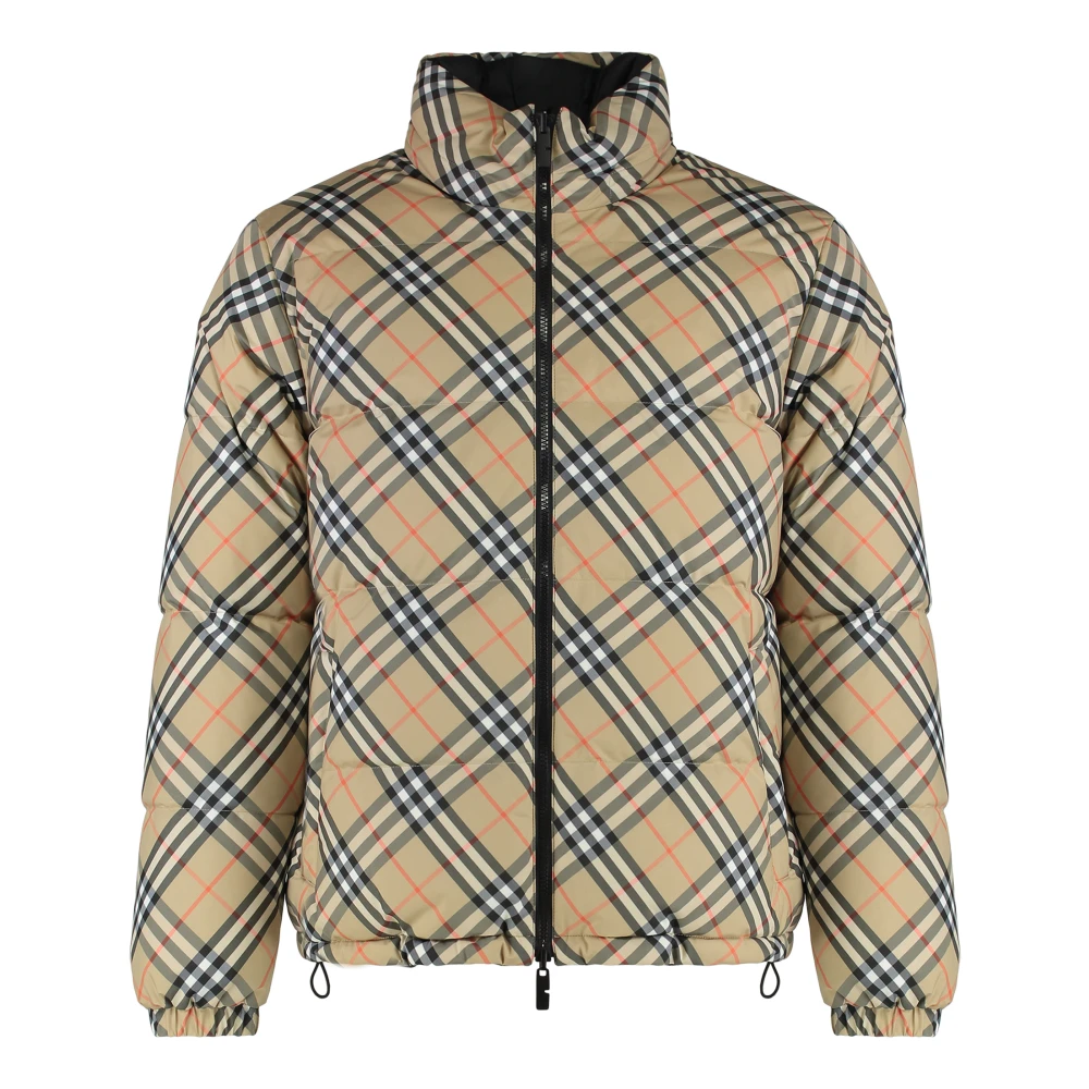 Burberry Beige Reversible Snowdon Check Down Jacket - Male - Down Jackets - Xl - Jackets