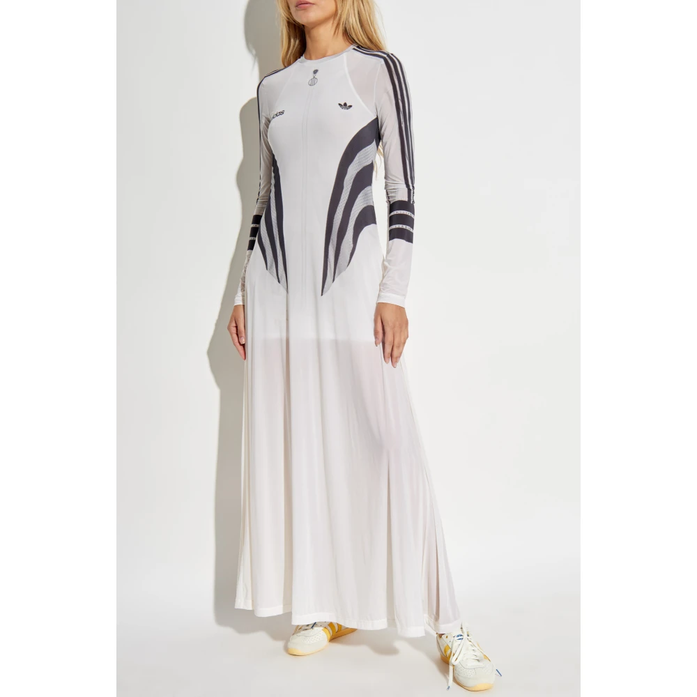 adidas Originals Lange Jurk met Print White Dames