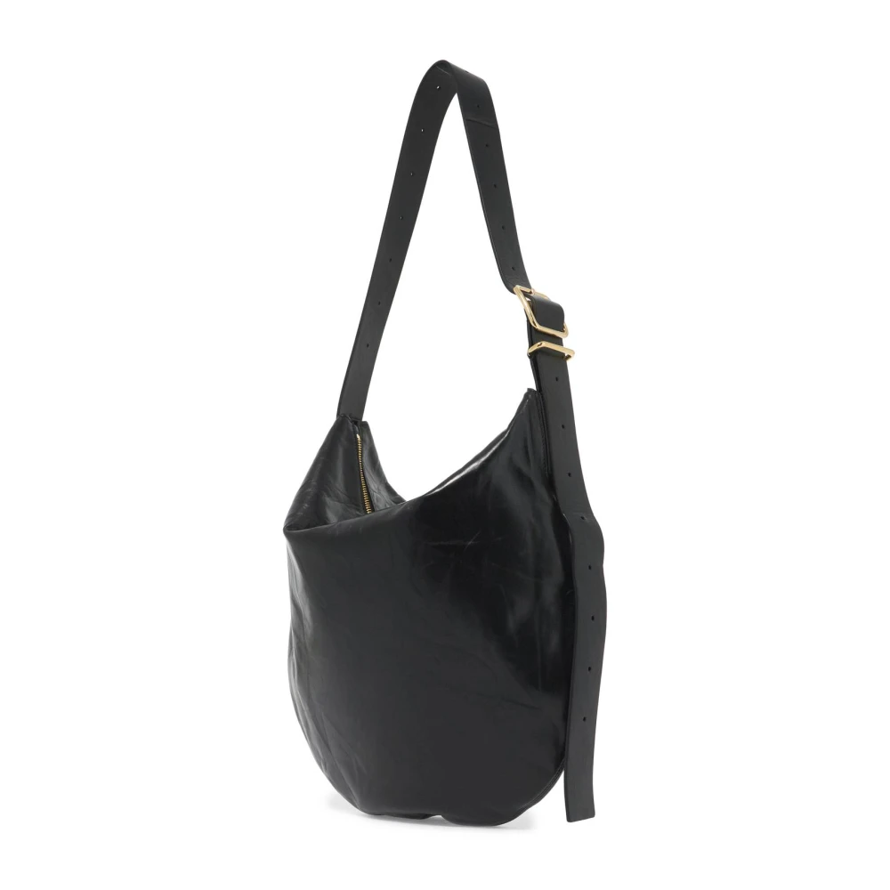 Jil Sander Maan schoudertas met ritssluiting Black Dames
