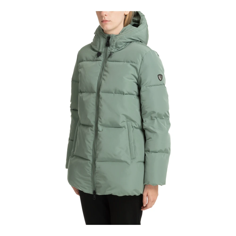 Emporio Armani EA7 Warme Donsjas met Capuchon Green Dames