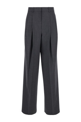 hog-midja-gra-byxor-stretch-ull