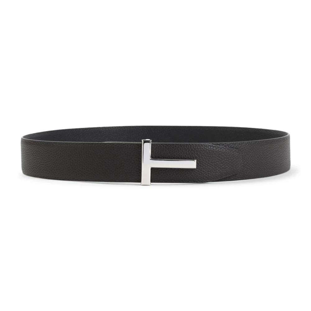 Tom Ford Men's Grain Leather T Icon Belt