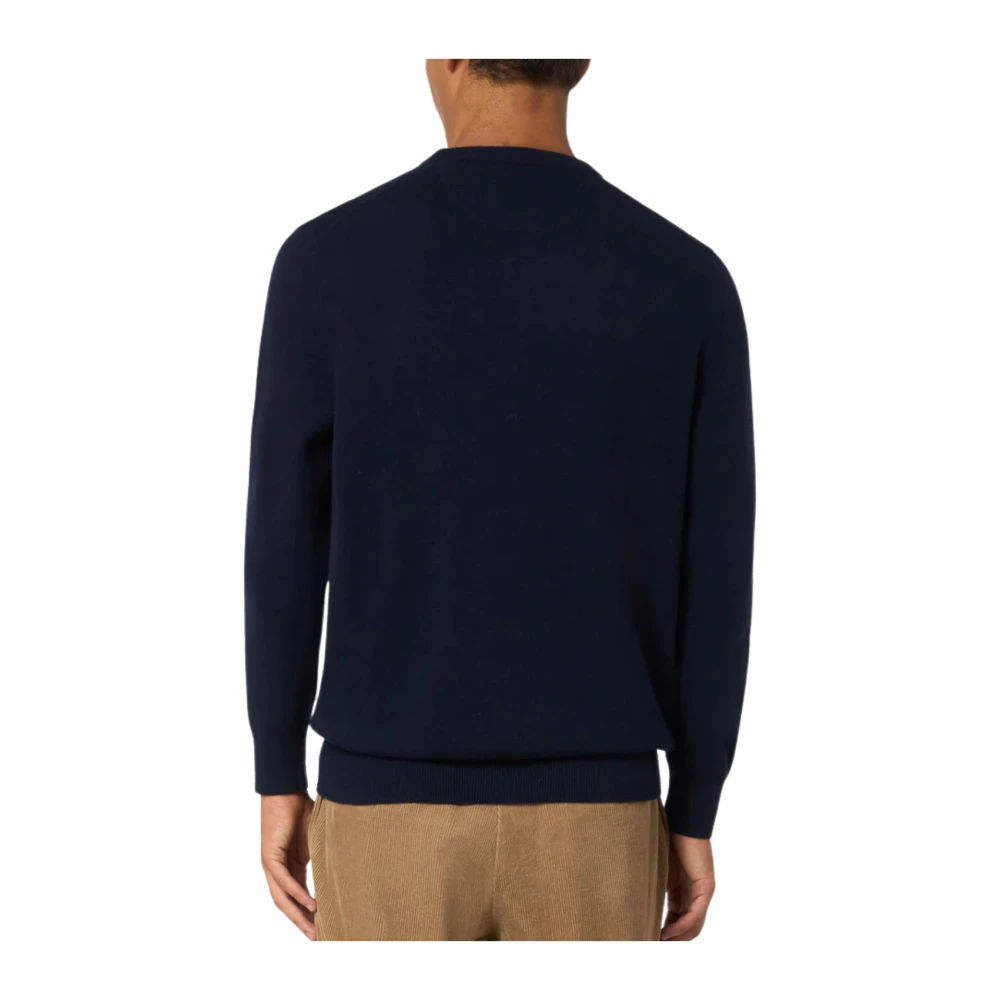 Saint Barth Blauwe Ronde Hals Blend Trui Blue Heren