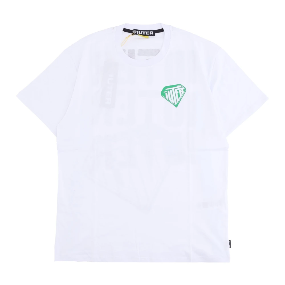 Iuter Witte Stencil Tee Heren T-shirt White Heren
