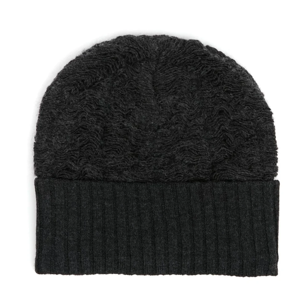 MM6 Maison Margiela Geribbelde wollen grijze beanie muts Gray Heren