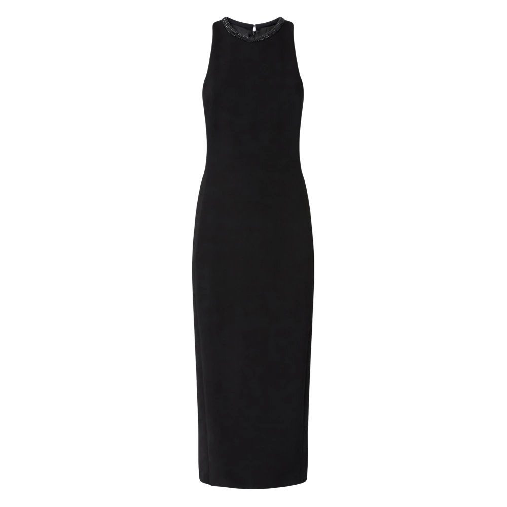 pinko Zwarte jurk met strass kraag Black Dames