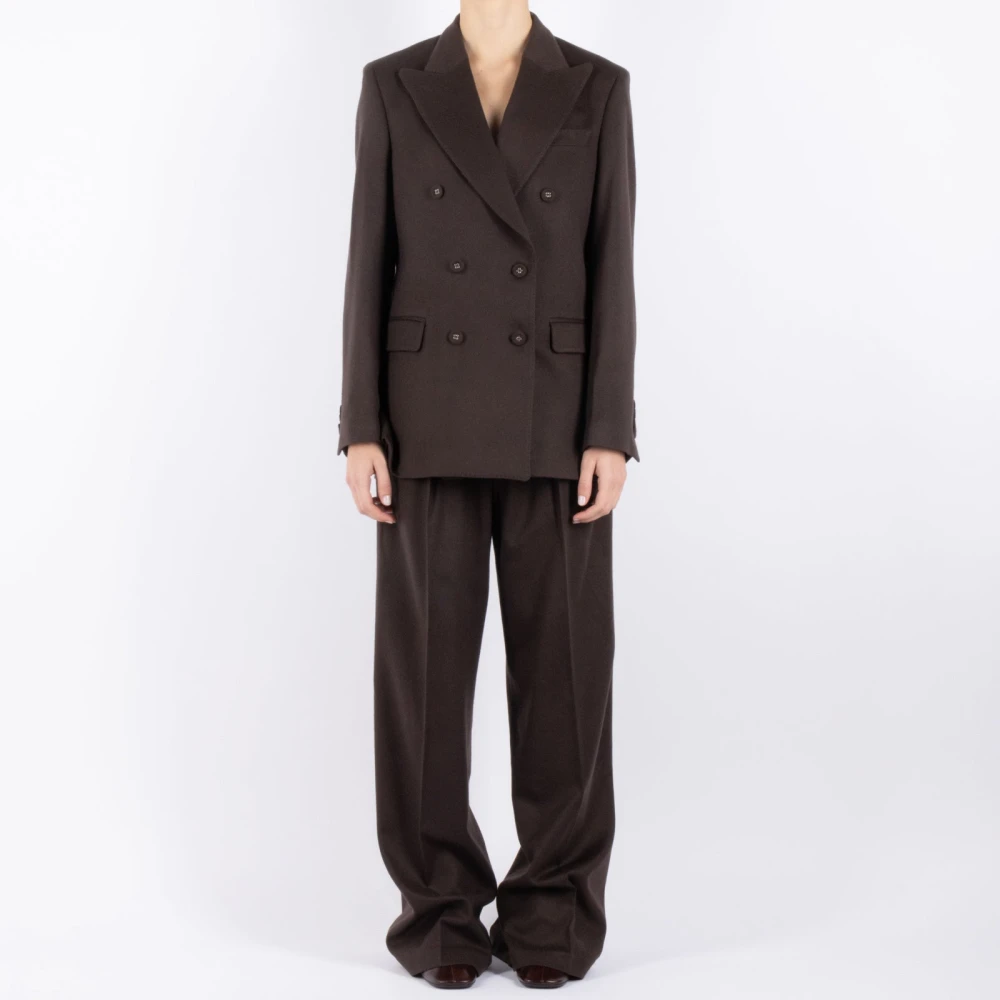 Officine Générale Bruine Wol Kasjmier Broek Brown Dames