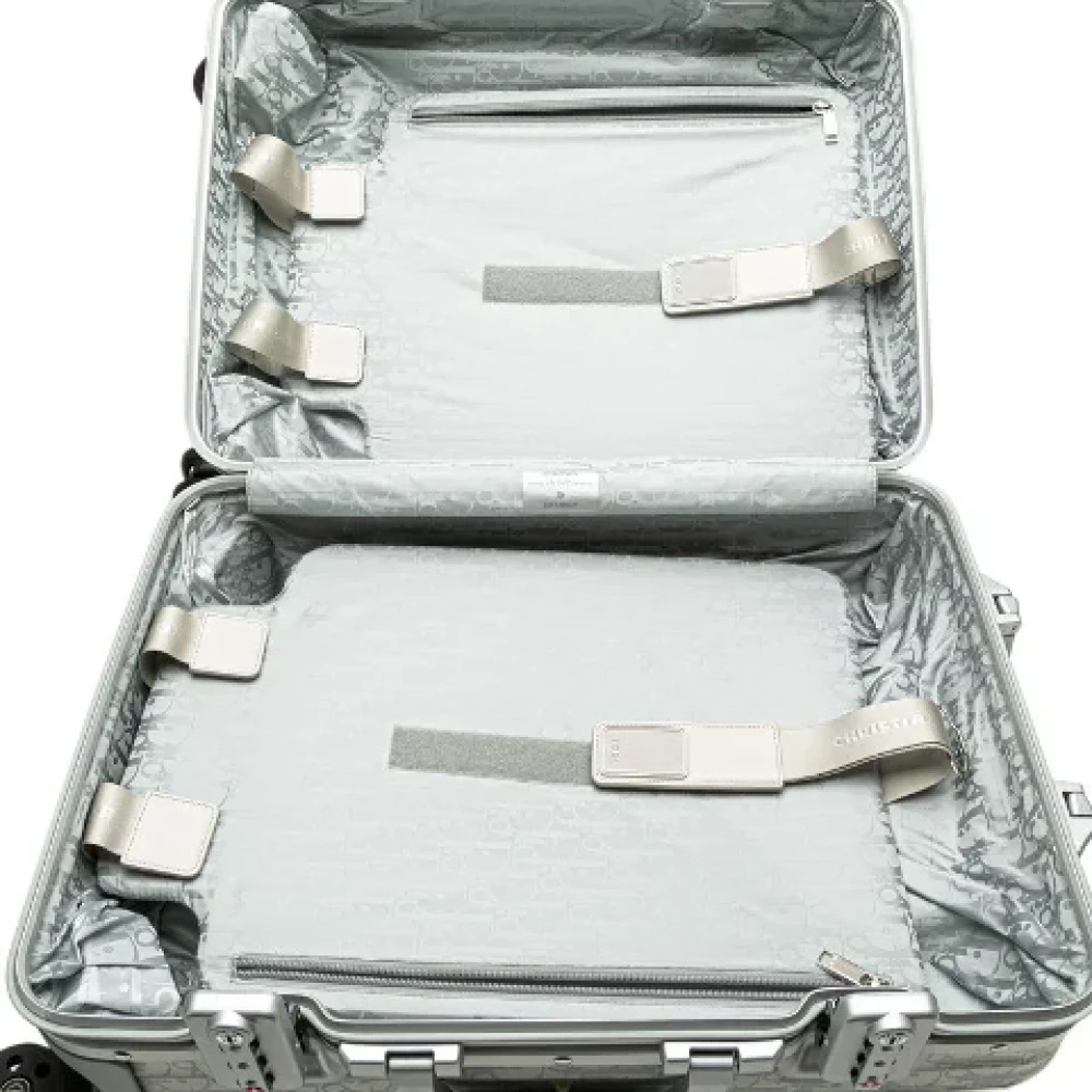Dior Vintage Pre-owned Metal travel-bags Gray Dames