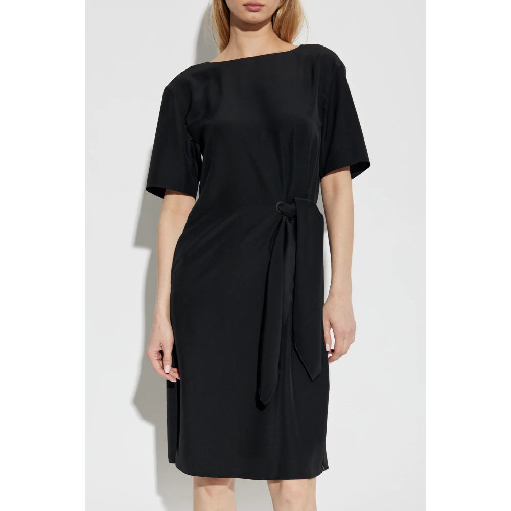 Emporio Armani Jurk met decoratieve zijstrik Black Dames