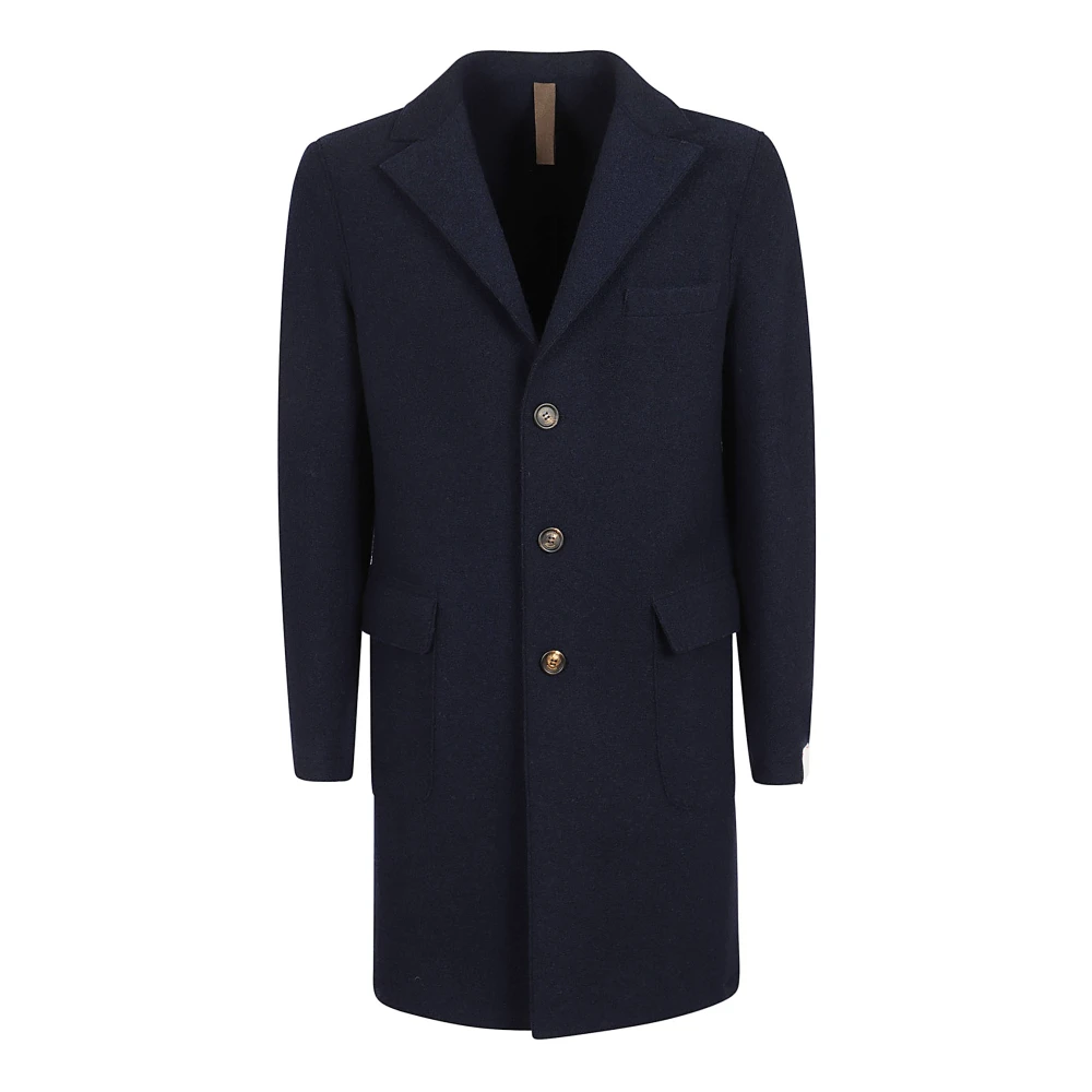 Eleventy Blauwe Wollen Jas Aw24 Blue Heren
