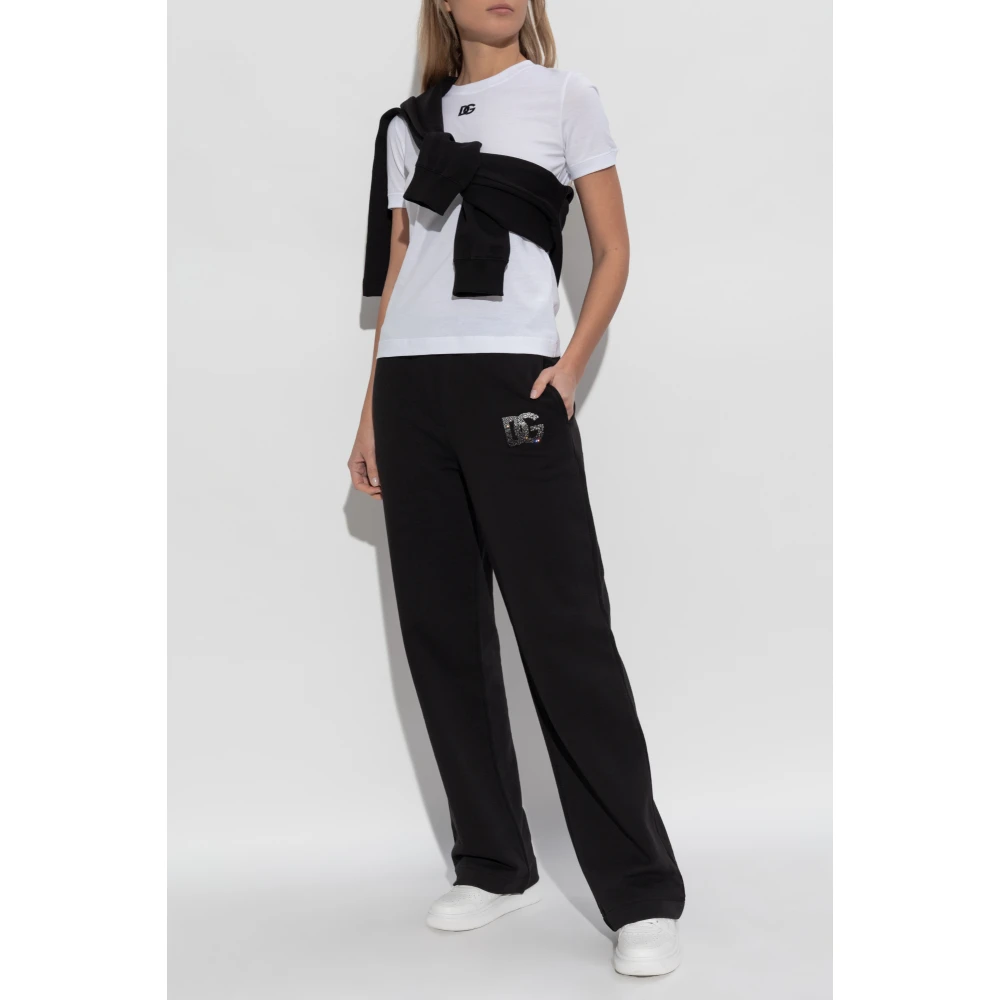 Dolce & Gabbana T-shirt met geborduurd logo White Dames