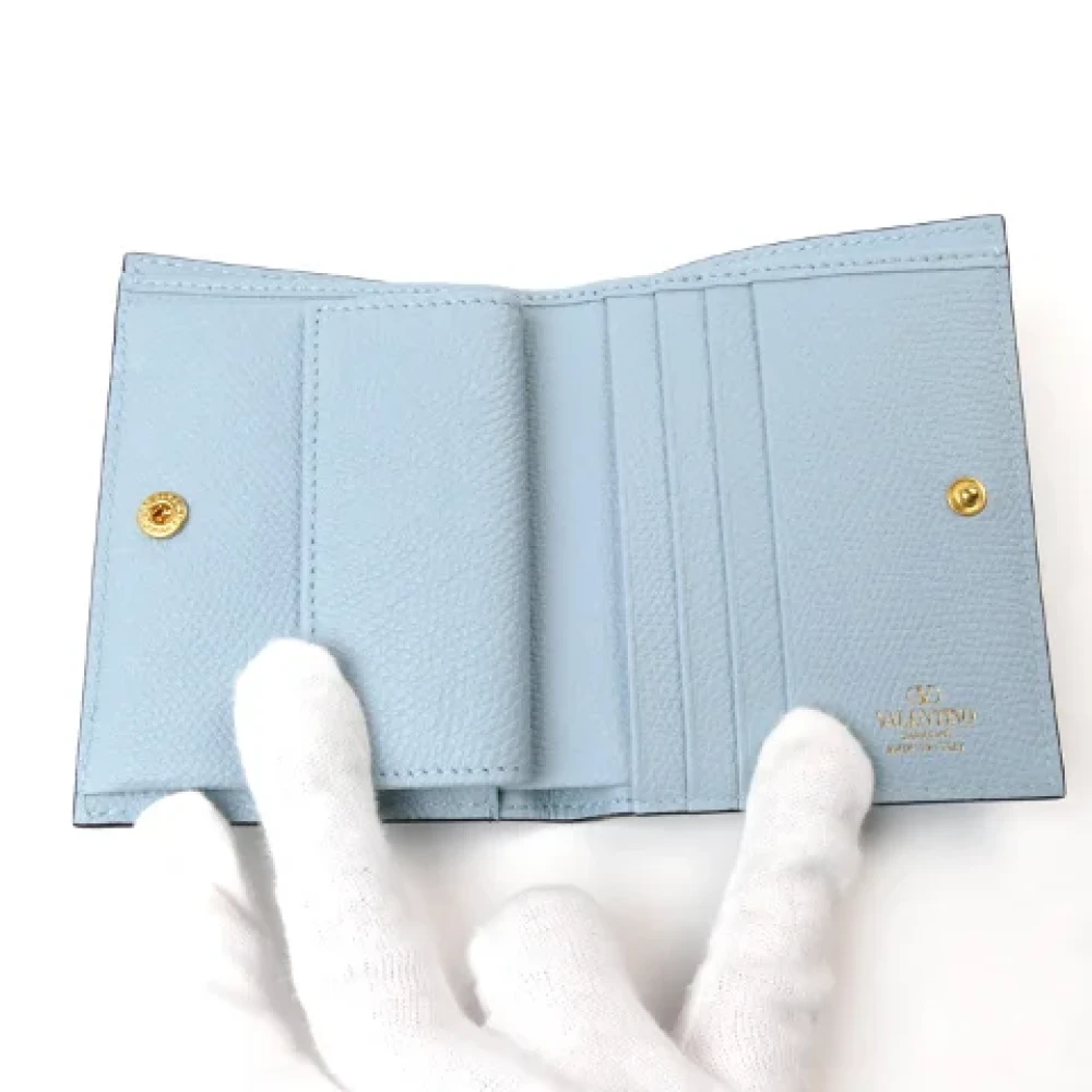 Valentino Vintage Pre-owned Leather wallets Blue Dames