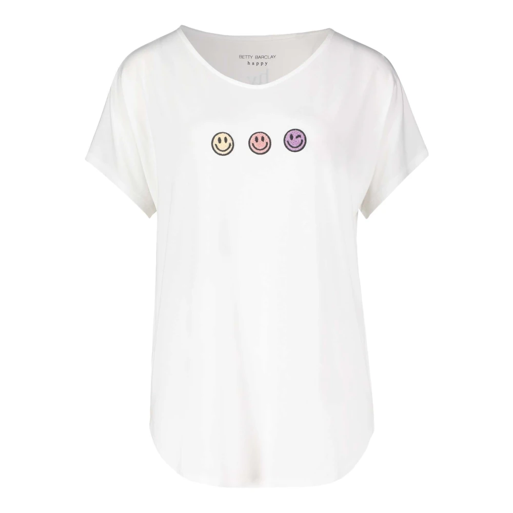 Betty Barclay Bamboe Oversized V-hals Shirt White Dames