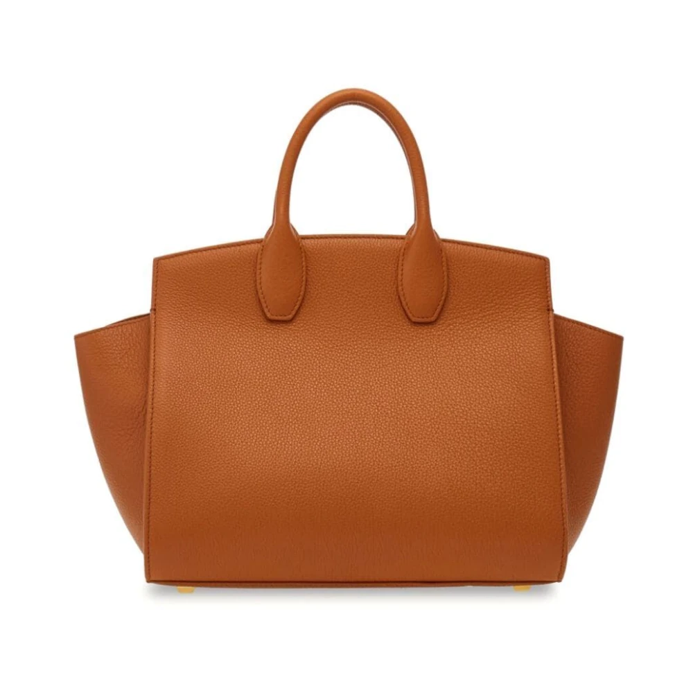 Salvatore Ferragamo Luxe Leren Handtas met Gancini Gesp Brown Dames