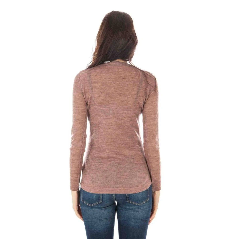 Fred Perry Roze Wollen Pullover Sweater Brown Dames