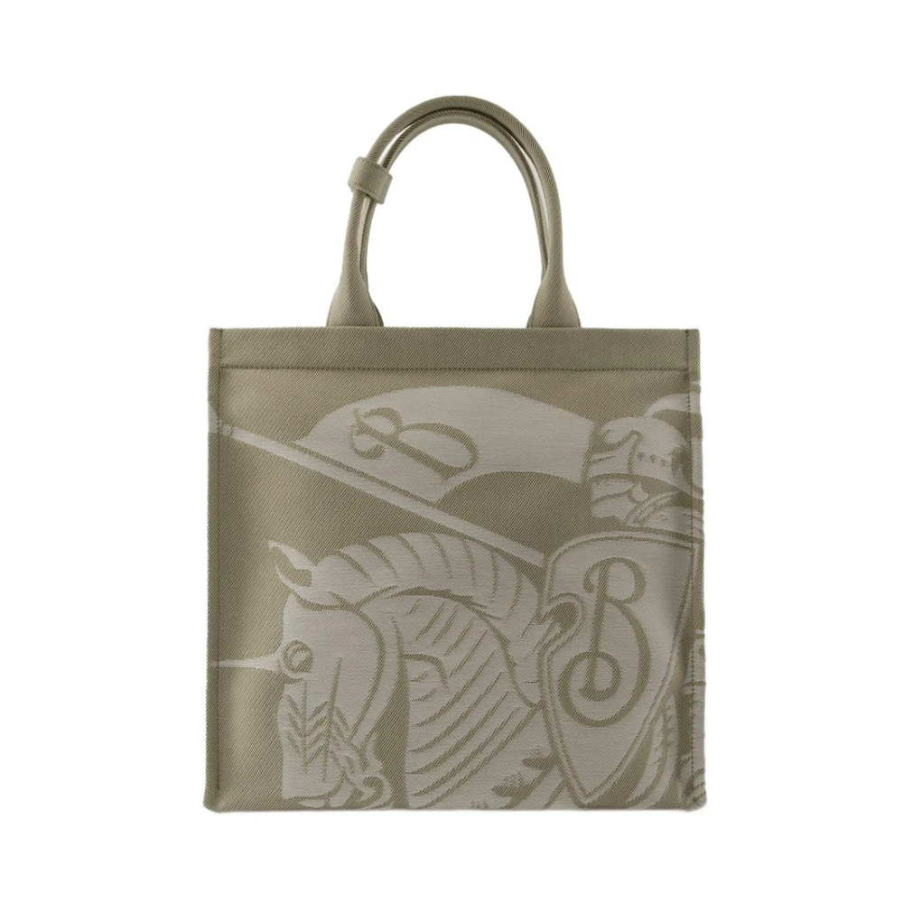 Burberry Women's Beige Cotton Shopper Bag With Leather Lining