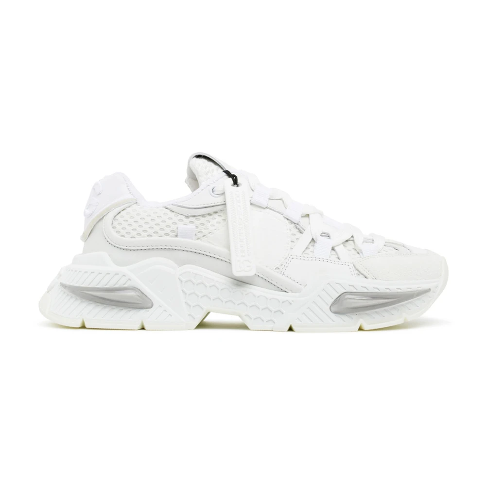Dolce & Gabbana Witte lage sneakers met mesh-panelen Dames Schoenen