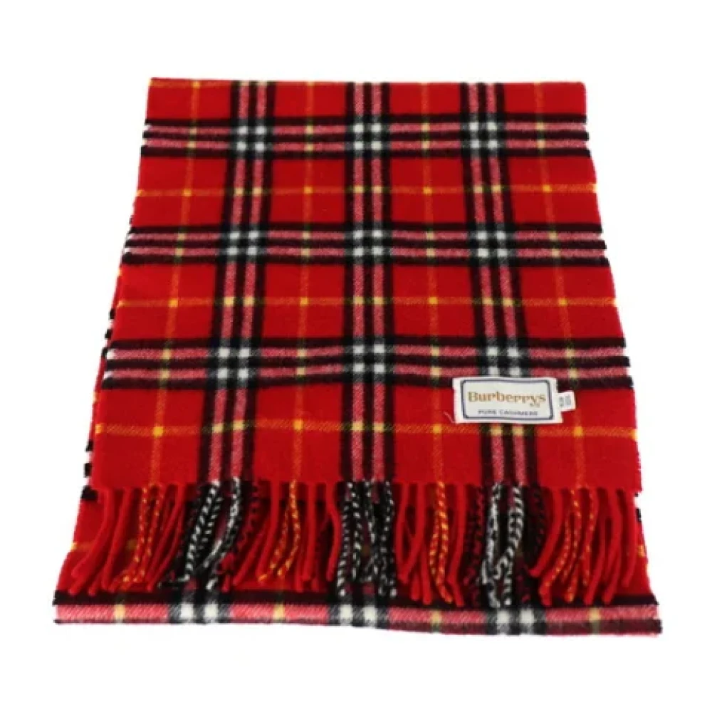 Burberry Vintage Pre-owned Wool scarves Red Dames